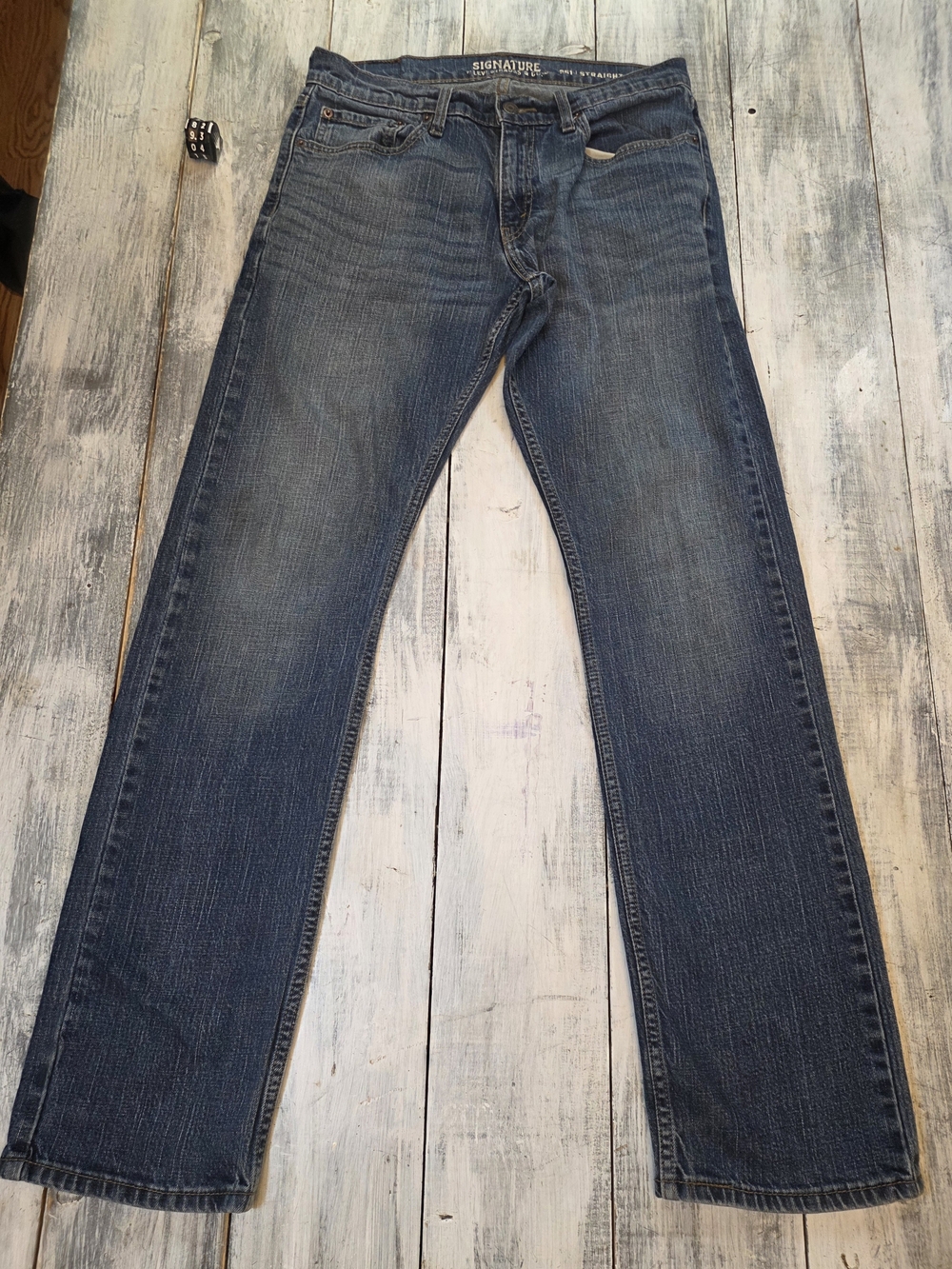 Signature by Levi Strauss S51 Men's Straight Jeans in Medium Blue Wash sz 31x32